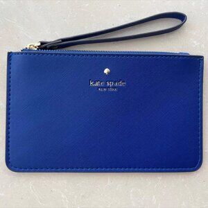 Kate Spade blue Metallic Wristlet Pouch